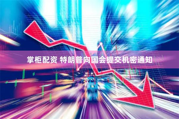 掌柜配资 特朗普向国会提交机密通知