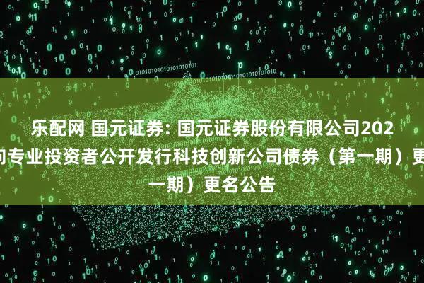 乐配网 国元证券: 国元证券股份有限公司2025年面向专业投资者公开发行科技创新公司债券（第一期）更名公告